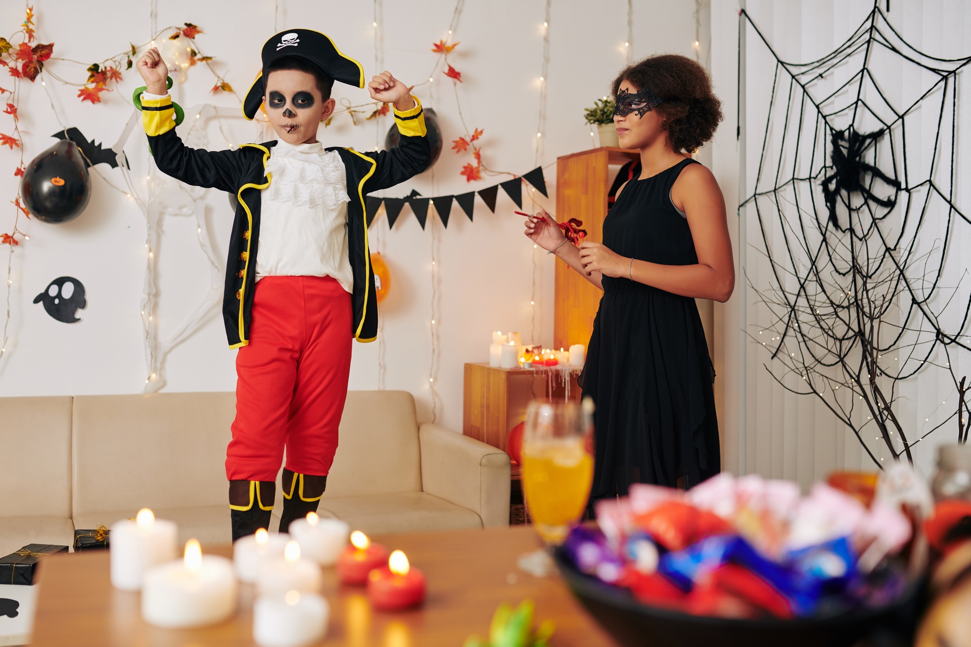 Children playing at Halloween party
